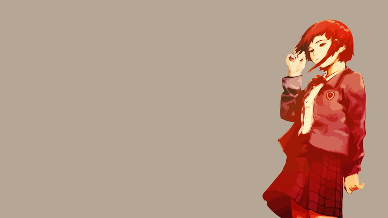 standing, adult, young women, human representation, red, copy space, 1080P, young adult, three quarter length, Serial Experiments Lain, Lain Iwakura, anime girls
