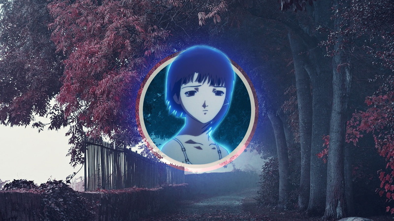 representation, built structure, blue, anime, Serial Experiments Lain, plant, day, nature, art and craft, Lain Iwakura, close-up, communication, tree, sky