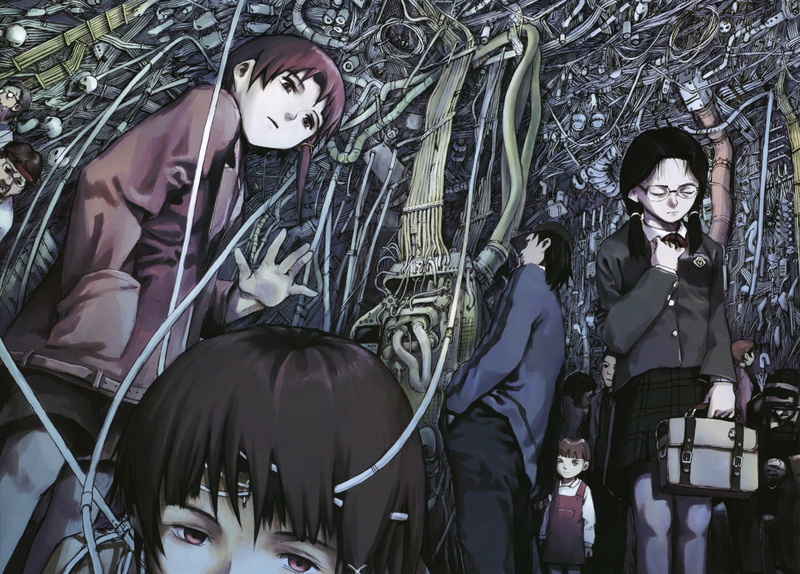 celebration, 2K, standing, holiday - event, beautiful woman, front view, lifestyles, women, young women, anime, looking at camera, art and craft, Serial Experiments Lain