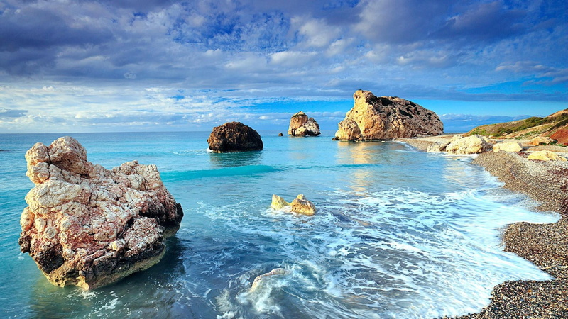 magnificent, 1080P, outdoors, sky, no people, cloud - sky, seashore, rock formation, stones, stack rock, nature, water, scenics - nature, amazing, beach