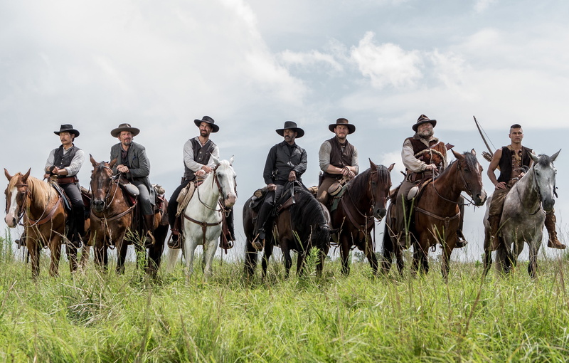 2K, horses, The Magnificent Seven, Lee Byung-hun, cowboys, Ethan Hawke, action, Martin Sensmeier, Indian, Denzel Washington, Vincent Donofrio, Western