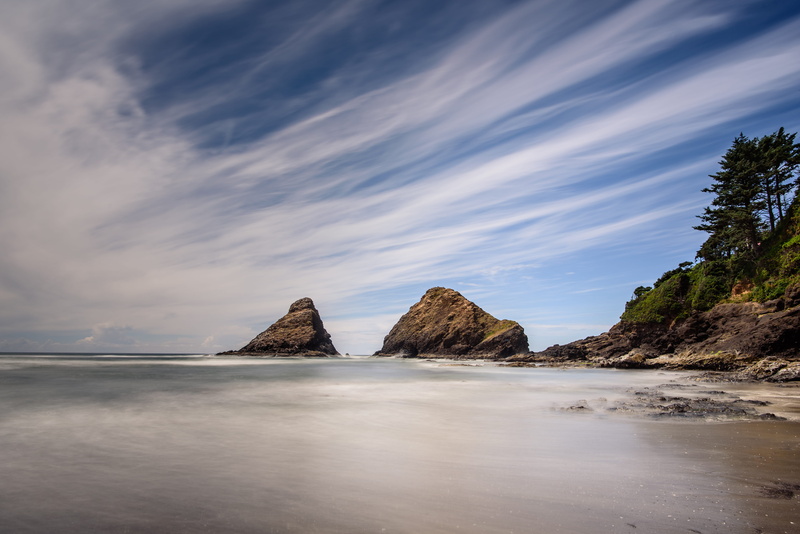 waterfront, pine trees, non-urban scene, cloud - Sky, near, cloud, body, no People, idyllic, long exposure, water, mountain, island, sand, seashore, wave