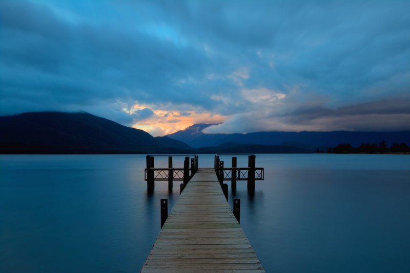 boardwalk, dusk, landscape, New Zealand, water, mountain, scenics, Te Anau, sky, 720P, photo, sea, no People, Calm Before The Storm, nature, outdoors