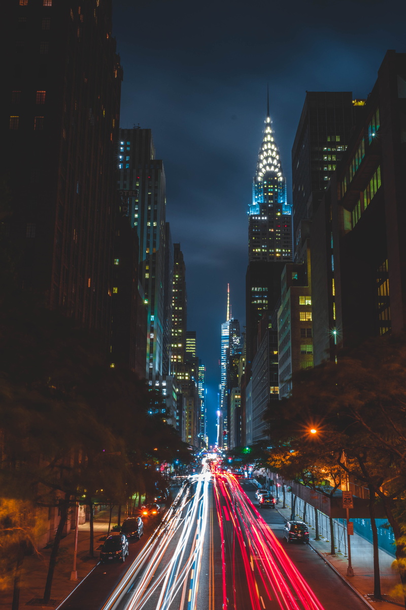 5K, speed, united states, office building exterior, tower, long exposure, new york, building, night, transportation, outdoors, light trail, building exterior