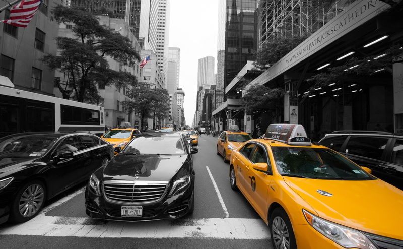 taxi, yellow taxi, street, outdoors, transportation, travel, city street, motor vehicle, architecture, day, yellow, land vehicle, new, road, building, car