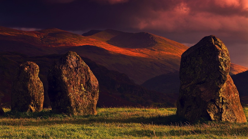 nature, 1080P, England, Cumbria, Castlerigg Stone Circle, stone circle, Keswick, stones, Lake District, landscape