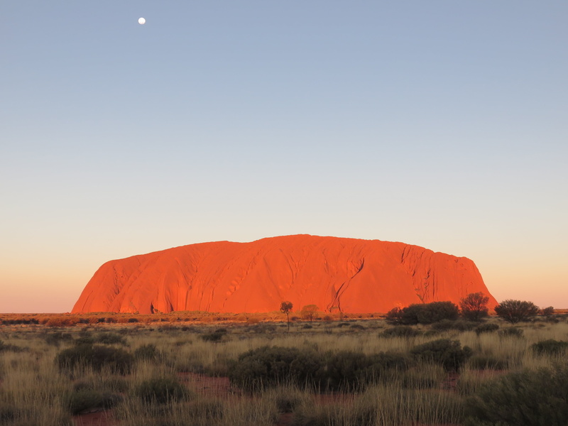 tranquil scene, dusk, physical geography, scenics - nature, non-urban scene, natural attraction, sky, attraction, nature, arid climate, uluru, sunset, semi-arid