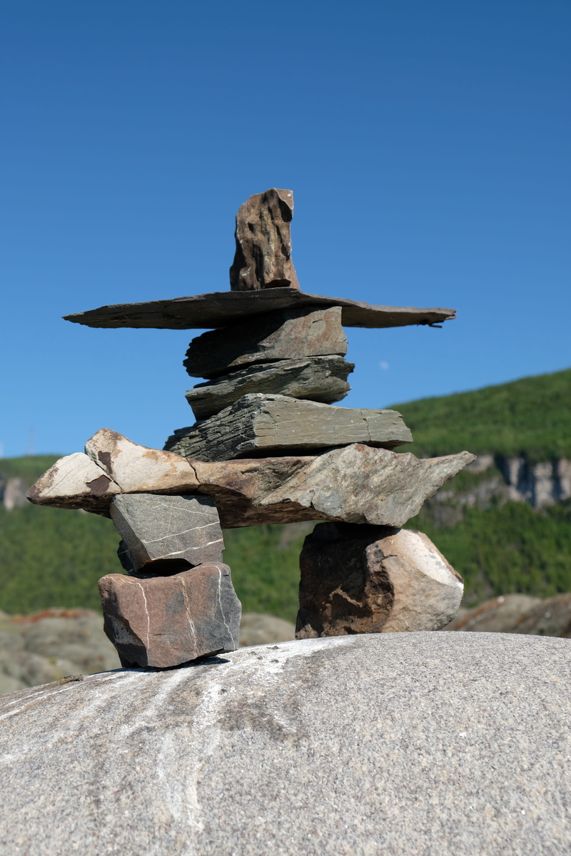 outdoors, sunlight, land, canada, balance, inuksuk, 5K, blue, symbol, art and craft, stone, canadian, creativity, native, statue, stone - object, stack