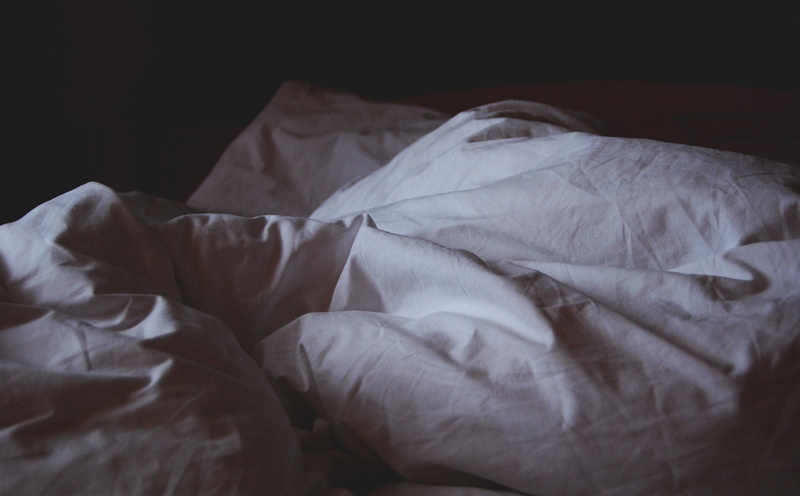 tired, first light, absence, textile, indoors, cozy, domestic room, bedroom, comforter, furniture, crumpled, relaxation, shadows, dark, linen, no people