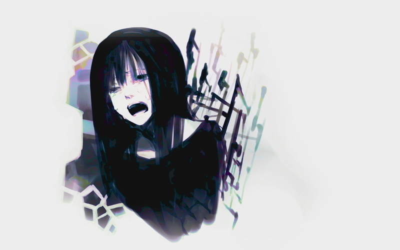 anime, 1080P, black hair, upset, anime girls