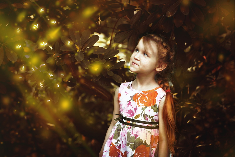 5K, plait, nature, front view, cute, red freckles, sleeveless, standing, smile, herbs, childhood, hair, leaf, outdoors, looking away, wearing, girl, leisure activity