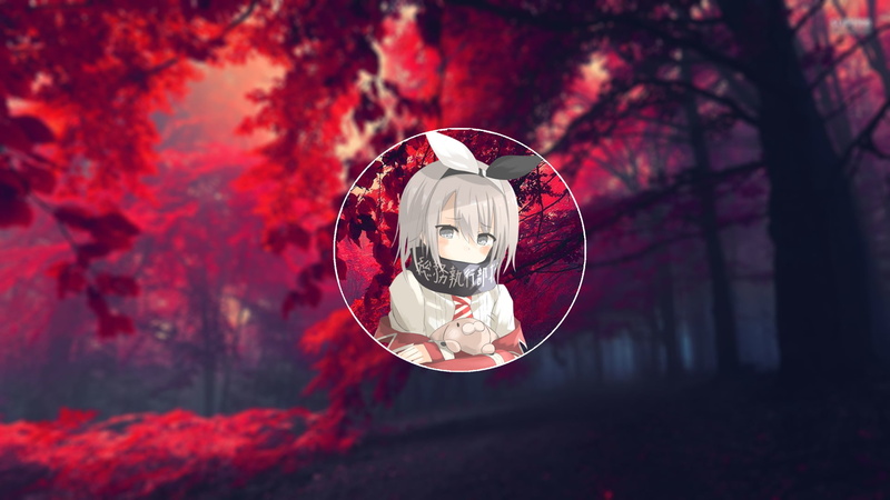 ribbon, leaves, rabbits, Black Ribbon, anime, nature, white clothing, Black Scarf, embarrassed, 1080P, scarf, silver hair, shy, red clothing, anime girls