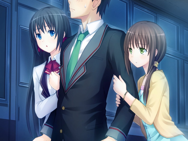 leisure activity, people, corridor, illustration, anime, suit, window, embarrassment, standing, japan, backgrounds, boy, females, computer Graphic, males
