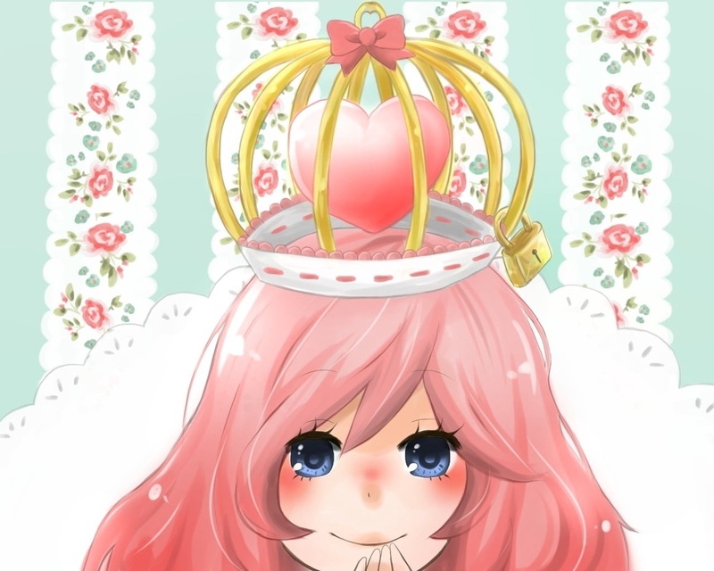 female, flower, girl, female likeness, clothing, hat, representation, fashion, pattern, animated, embarrassment, 720P, indoors, close-up, multi colored