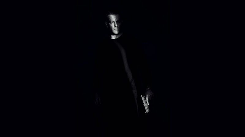 Jason Bourne, Bourne, social issues, warning sign, adult, one person, black background, gun, Matt Damon, 1080P, fear, dark, indoors, weapon, studio shot