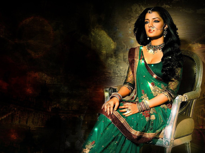480P, celina, jaitly, saree, photoshoot, green