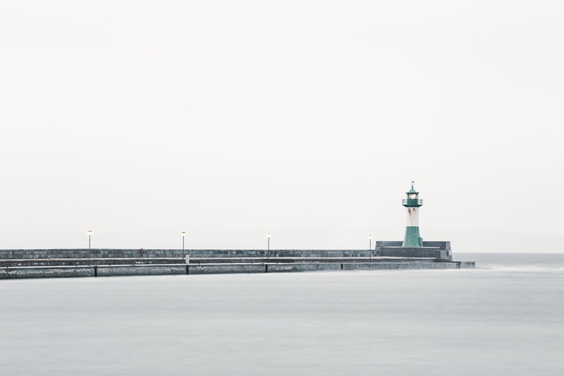 monochrome, rain, building, near, direction, light, grey, building exterior, travel, gray, tower, outdoors, steps, lighthouse, cold temperature, long exposure