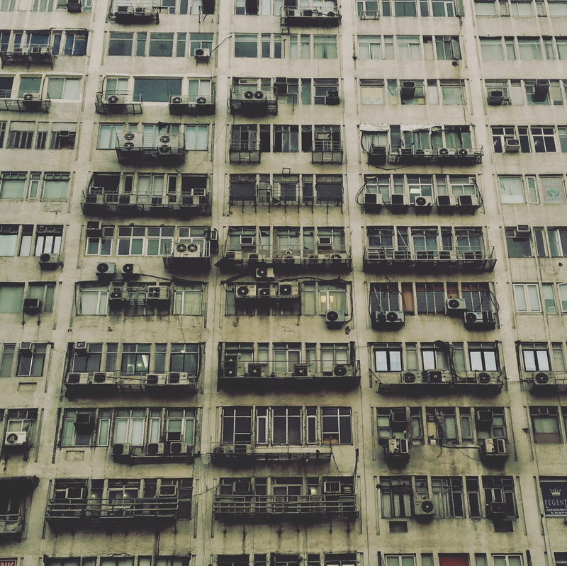 concrete, building exterior, apartment building, urban decay, abstract, repetition, city, gray, in a row, balcony, colorless, abundance, industrial, day