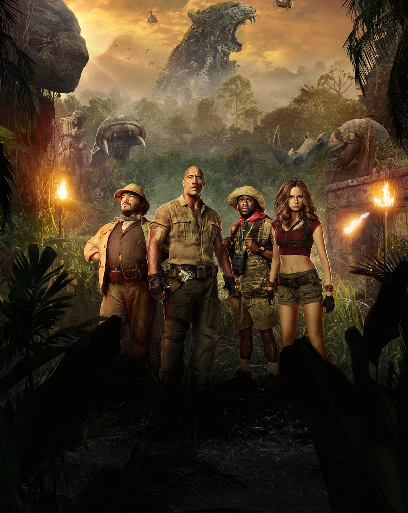 Jumanji: Welcome to the Jungle, 8K, poster, Jack Black, 4K, movie, Dwayne Johnson, Karen Gillan, Kevin Hart