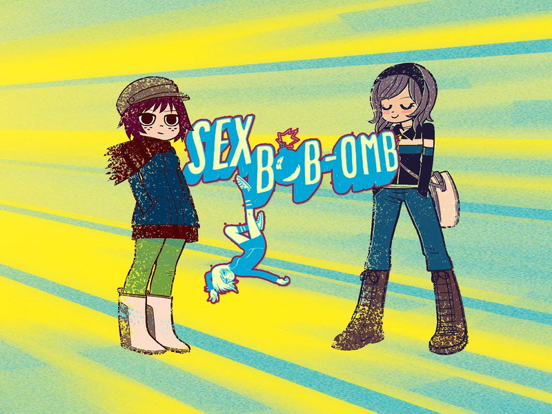 girls, sister, brother, women, people, two people, mural, Scott Pilgrim vs. the World, childhood, full length, front view, boys, offspring, togetherness