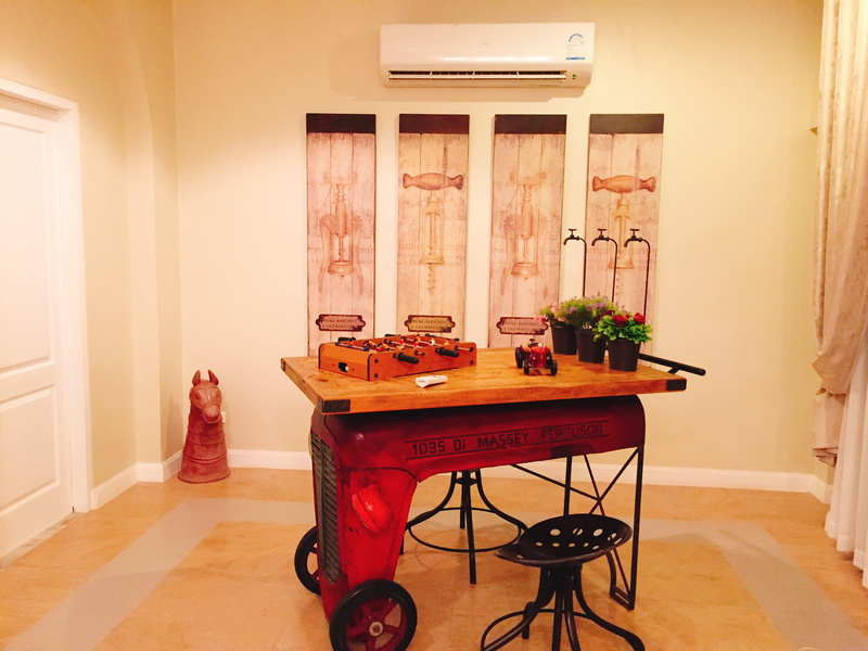 wall - building feature, thailand, window, game room, hardwood floor, pong ta long, electric lamp, game, seat, plant, no people, flowering plant, flooring