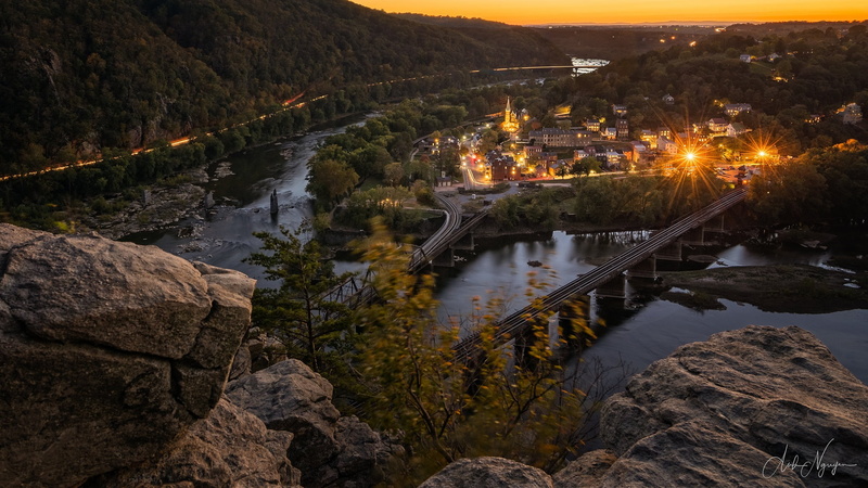 Shenandoah River, bridge, river, Harpers Ferry, town, 1080P