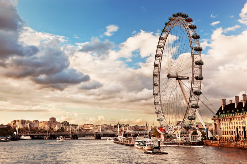 travel, Sky, ferris wheel, London, transportation, building exterior, Ferris, Cities, amusement park ride, city, outdoors, River, 5K, fairground, nature