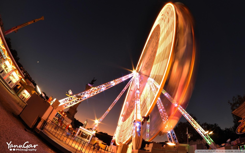 animals, france, ferris, wheel, motion, 1080P, ferris wheel, off center