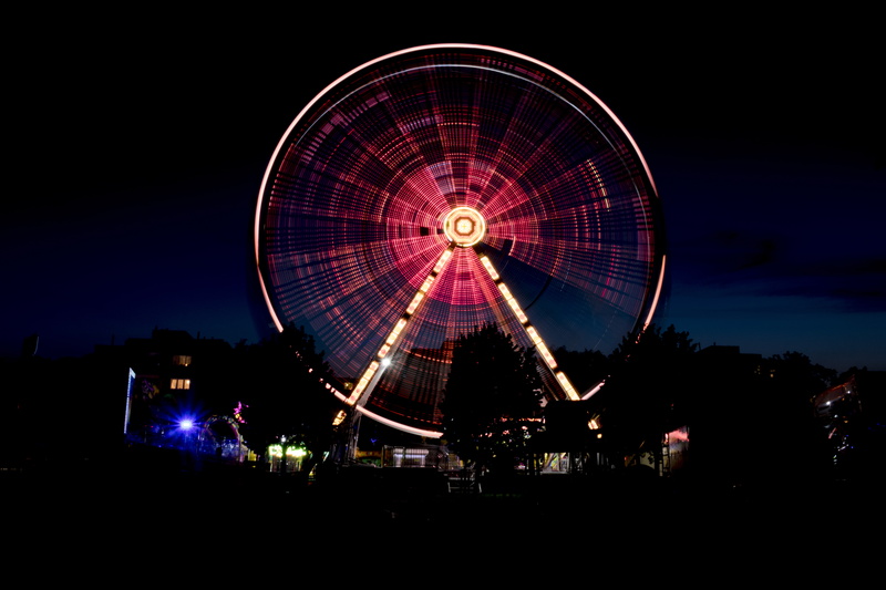 5K, Amusement park, Ferris wheel, Dark, 5K, Night