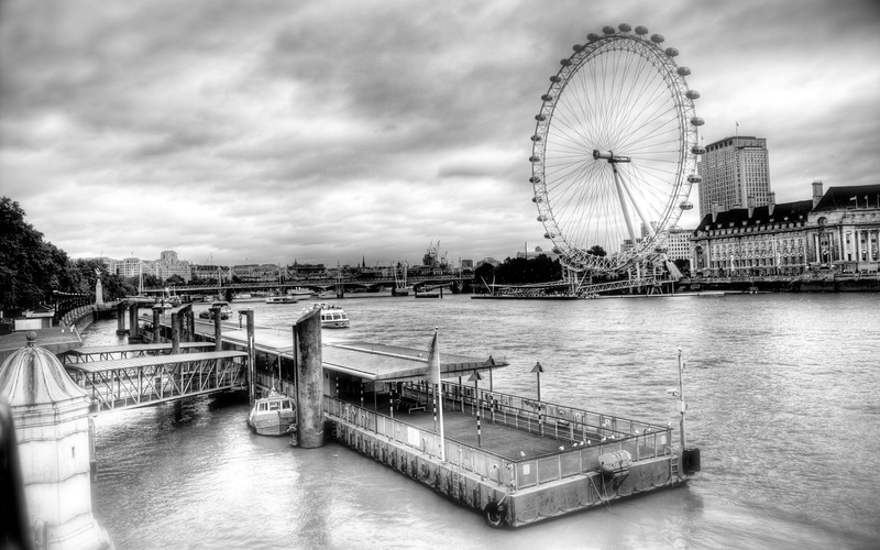 england, transportation, black white, bridge - Man Made Structure, ferris Wheel, eye, hdr, cloud - sky, london, cultures, uK, english Culture, city Life