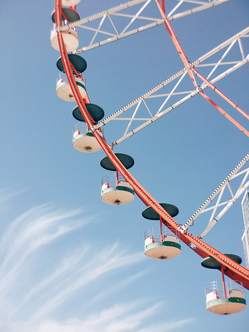 representation, cloud, art and craft, fairground, batumi, park, outdoors, cloud - sky, photography, wheel, low angle view, closeup, structure, day, 4K