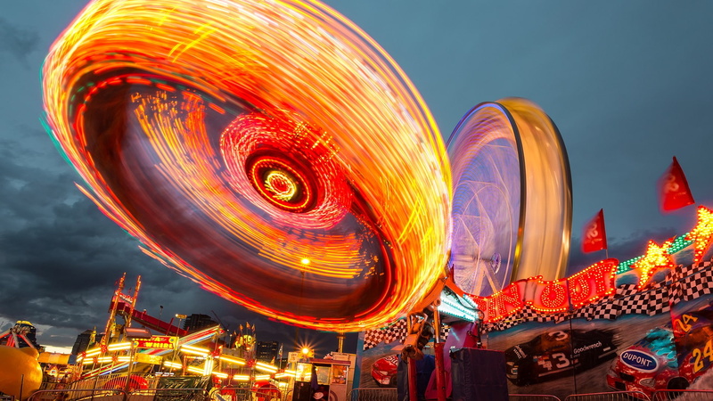 theme parks, long exposure, long, parks, ferris wheel, wheel, ferris, exposure, theme, lights, 1080P
