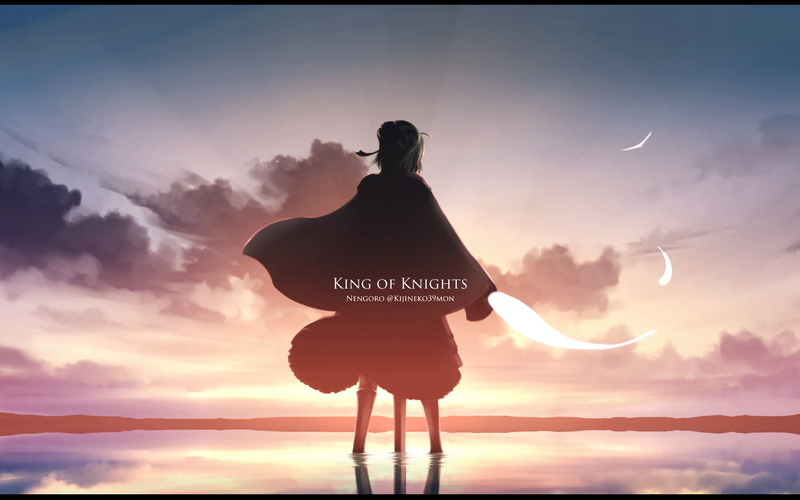 long hair, fan art, 2D, horizon, Arturia Pendragon, sword, FGO, blond hair, Fate Series, sunset, sea, 720P, anime girls, Saber, Fate/Stay Night