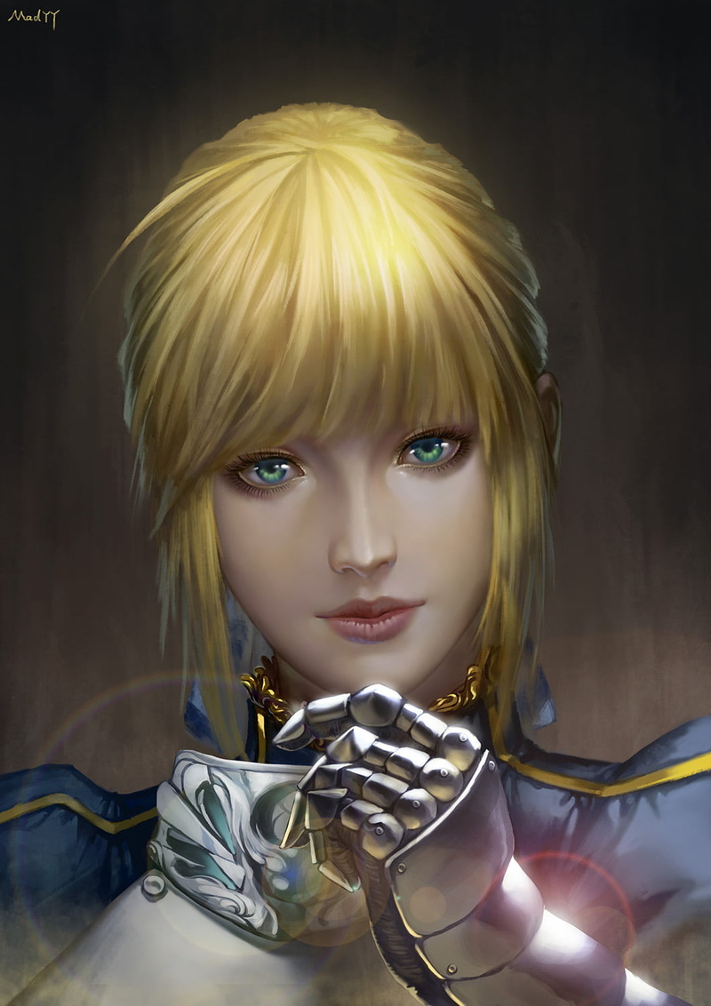 fan art, FGO, 2D, Fate/Stay Night, 720P, anime girls, Fate/Zero, blond hair, female warrior, looking at viewer, armor, Fate Series, vertical, long hair