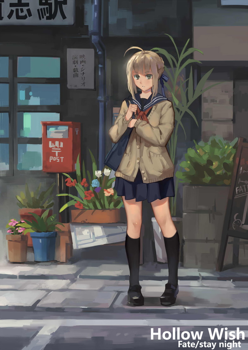 anime girls, Saber, 720P, schoolgirl, Fate Series, Fate/Stay Night, Arturia Pendragon