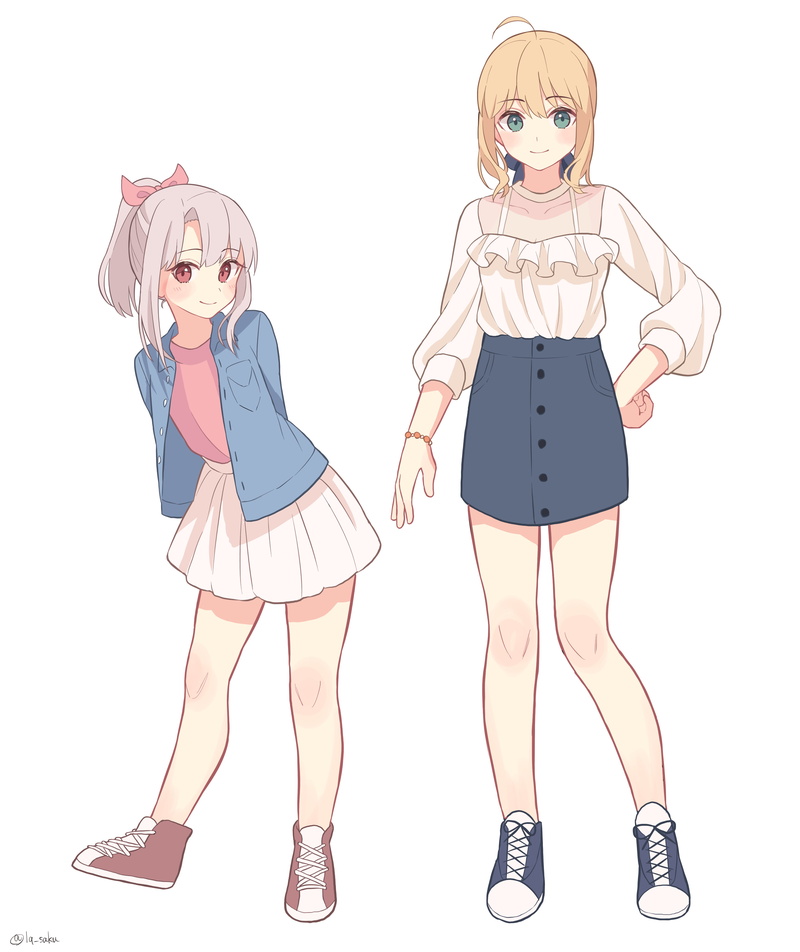 Saber, blond hair, Arturia Pendragon, Fate Series, 4K, anime girls, Illyasviel von Einzbern, Fate/Stay Night