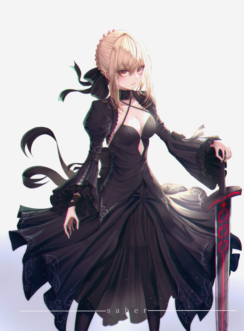Saber Alter, Fate/Stay Night, Fate Series, fate/stay night: heavens feel, black dress, fantasy girl, Arturia Pendragon, 4K, anime girls