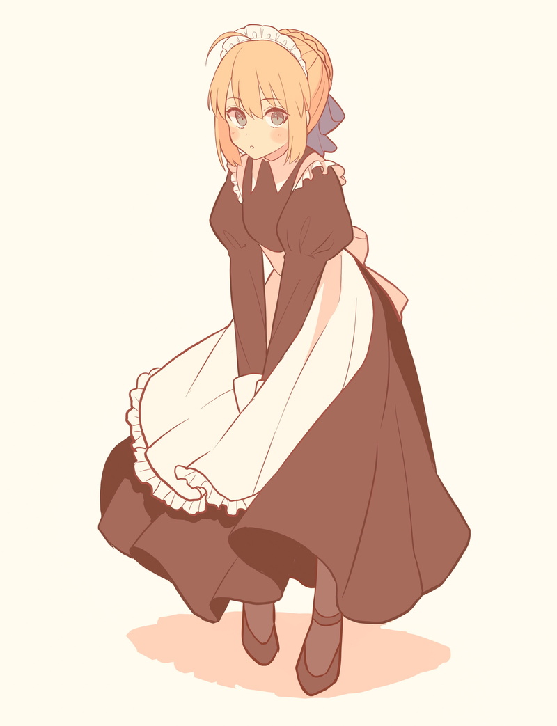 blond hair, Fate Series, maid outfit, Saber, anime, Fate/Stay Night, Arturia Pendragon, 4K, anime girls