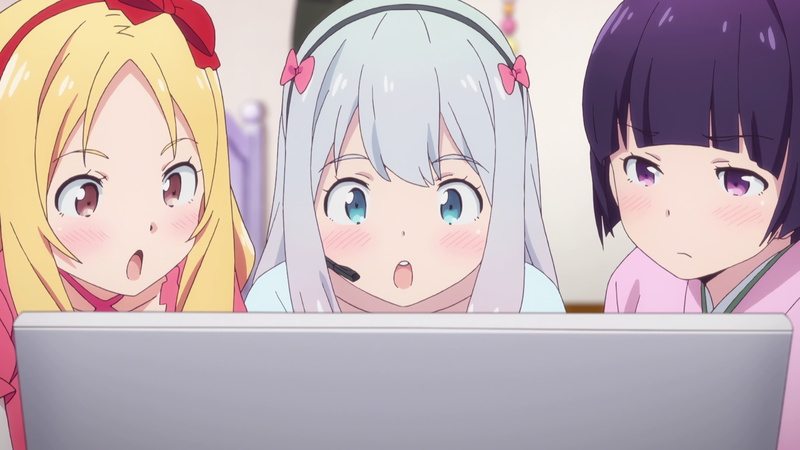 Eromanga-sensei, art and craft, mannequin, business, multi colored, 2K, retail, indoors, sale, retail display, Izumi Sagiri, still life, Elf Yamada , communication
