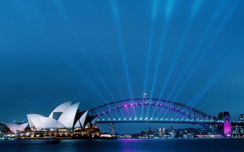 Sydney, water, 720P, bridge, Australia, modern, Sydney Opera House, architecture, building