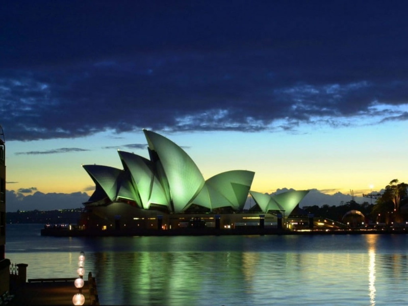 waterfront, nature, building exterior, sunset, night, architecture, travel destinations, Sydney, cloud - sky, Sydney Opera House, dusk, Australia, cityscape