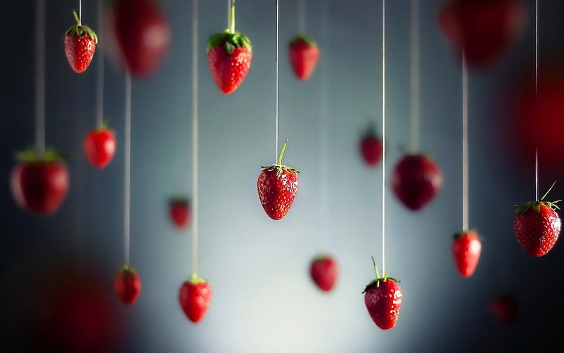 freshness, group of objects, food, strawberries, 1080P, no people, berry fruit, nature, close-up, fruit, antioxidant, hanging, healthy eating, food and drink