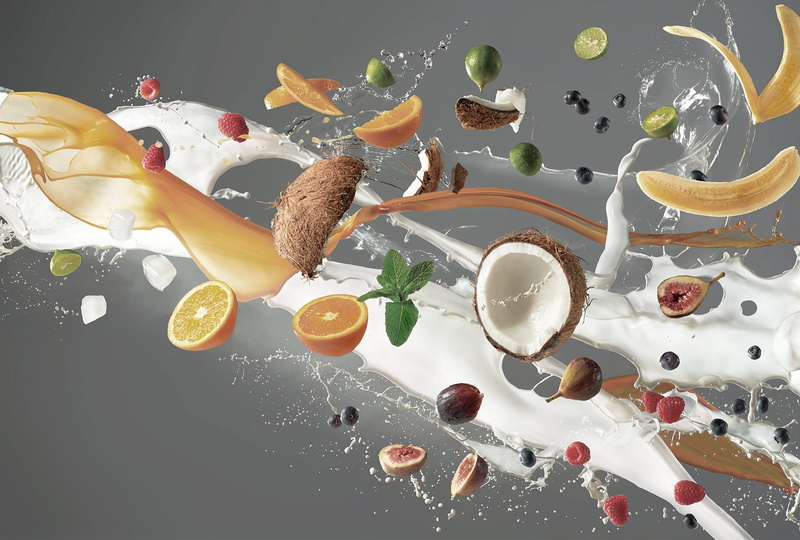 lime, raspberry, banana, milk, blueberries, coconut, orange, 1080P, fruit, figs