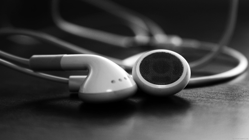 headphone, gray, grey, iphone, 1080P, black, white, earphones, music