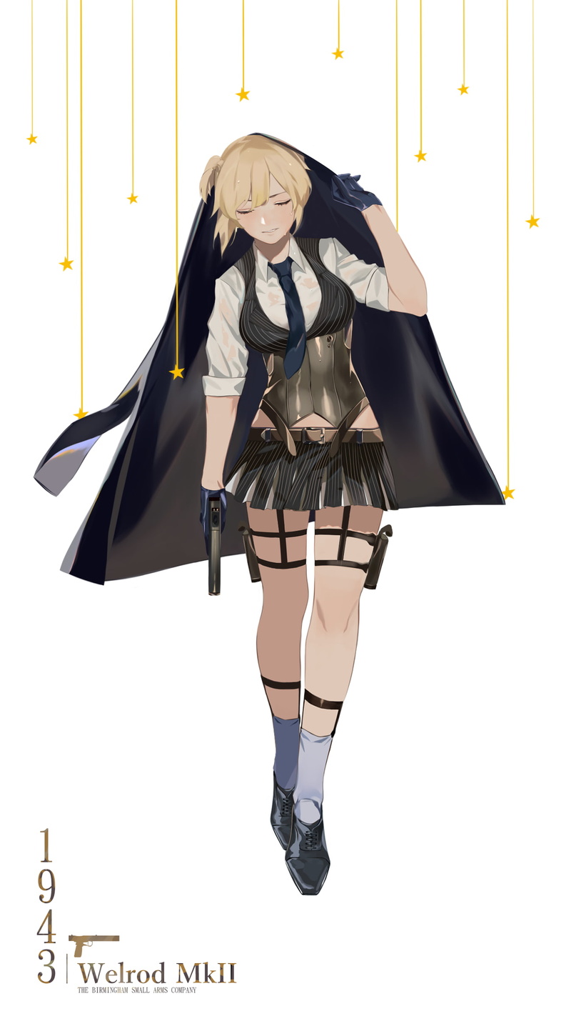 1080P, Welrod Mk II (Girls Frontline), Girls Frontline, frontal view, anime girls, anime