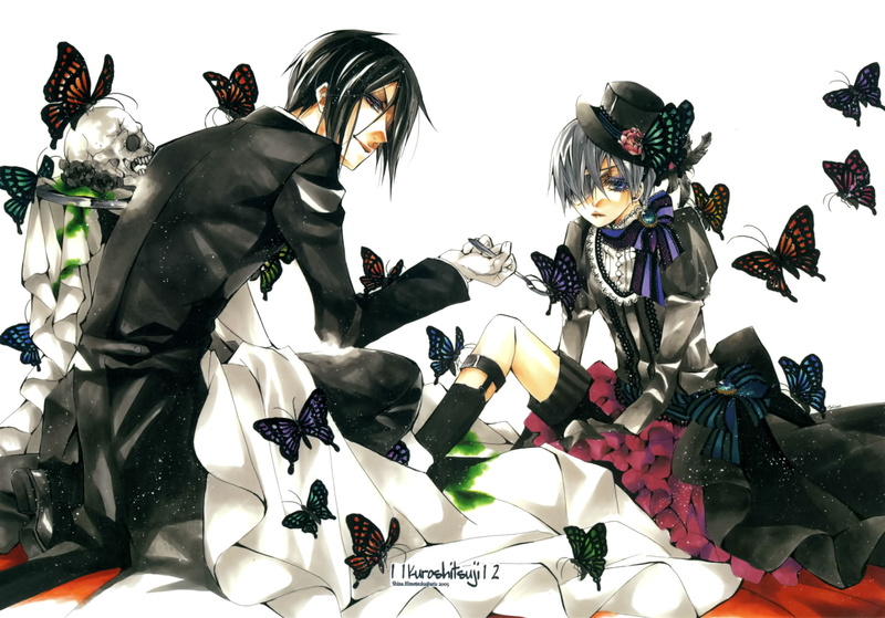 1080P, flower, creativity, Kuroshitsuji, white background, variation, studio shot, anime boys, flowering plant, no people, male likeness, nature, sculpture