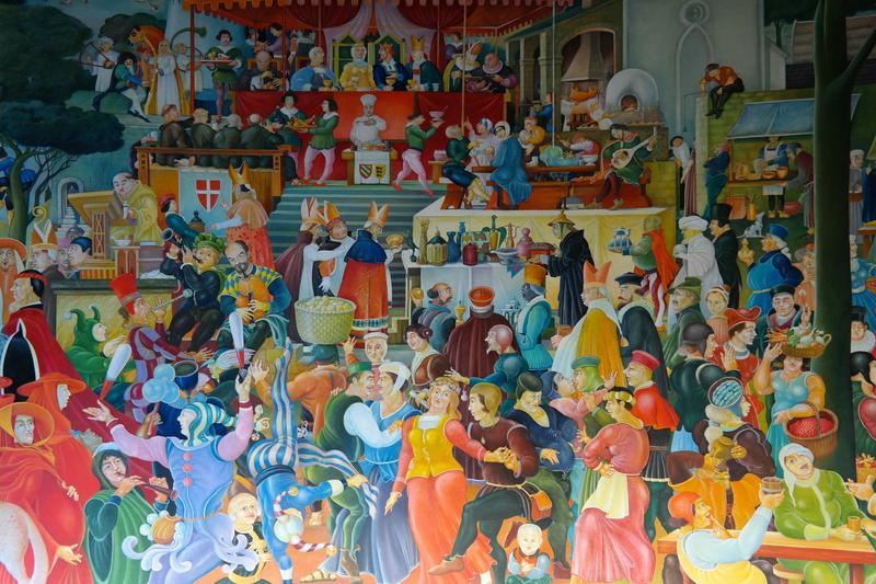 image, painting, area, architecture, people, coronation, chapter hall, beatrix of burgundy, dynasty, hans kloss, artists, gathered, representation, belief
