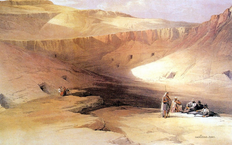 720P, David Roberts, painting, Egypt