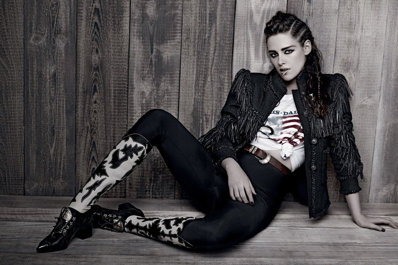 Chanel, Kristen Stewart, photographer, clothing, model, outfit, advertising, actress, Karl Lagerfeld, brunette, on the floor, brand, sitting, 1080P, Paris
