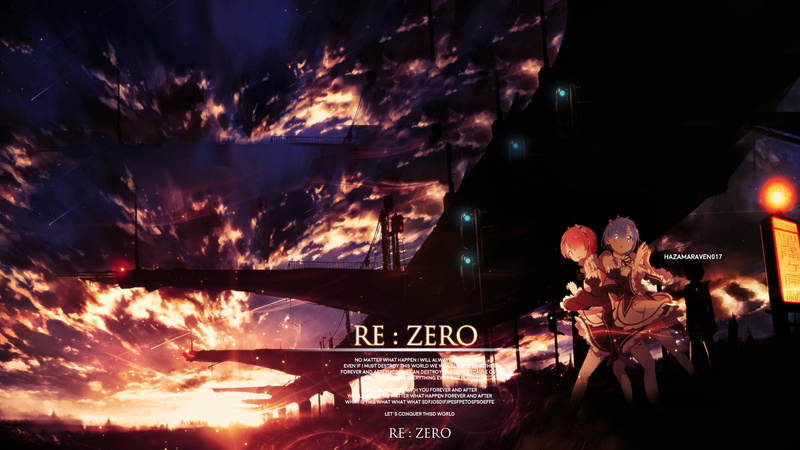 anime girls, illuminated, mode of transportation, redhead, blue hair, clouds, short hair, outdoors, arts culture and entertainment, Re:Zero Kara Hajimeru Isekai Seikatsu